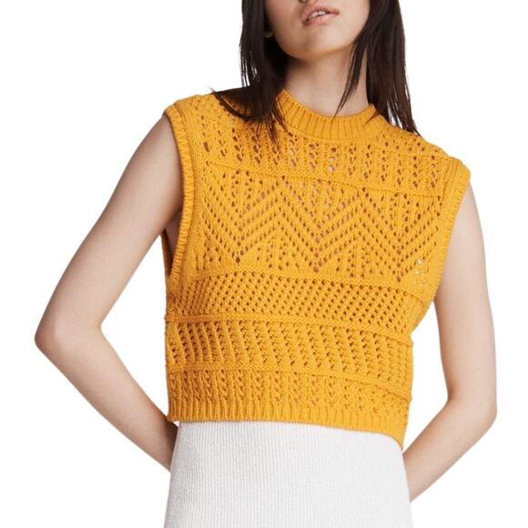 Rag & Bone Renee Knit Cotton Sleeveless Tank Yellow XS